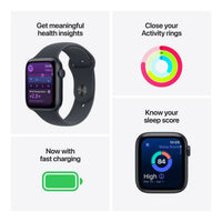 Apple Watch SE 3 GPS + Cellular 44mm Midnight Aluminium Case with Midnight Sport Band - M/L,Model A3328