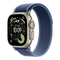 Apple Watch Ultra 3 GPS + Cellular 49mm Natural Titanium Case with Blue/Bright Blue Trail Loop - M/L,Model A3281