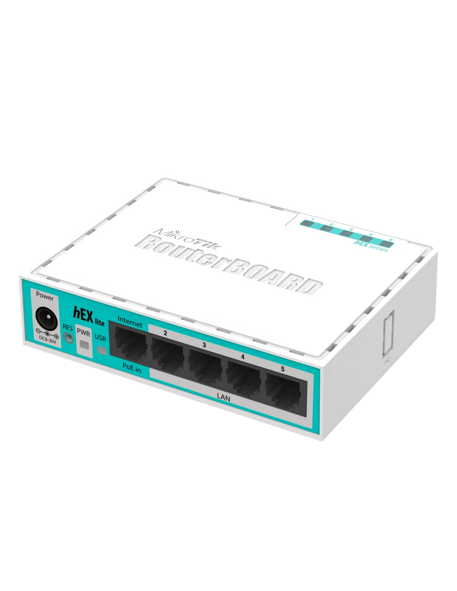 MikroTik hEX Lite - Desktop Router with 5x 10/100 ports