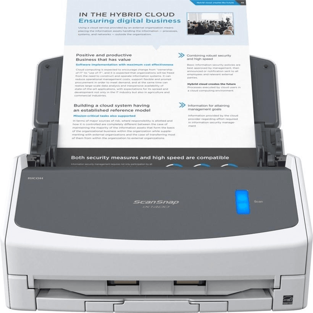 Ricoh ScanSnap iX1400 A4 ScanSnap 40ppm/80ipm Duplex ADF USB3.2 LED Desktop Scanner