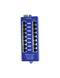 Passive POE Injector Hub, 8 Port, Gigabit, Blue
