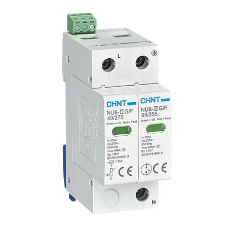 Chint NU6 AC Surge Arrestor 40kA 2-Pole 275V