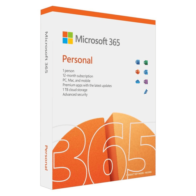 Microsoft 365 Personal ESD- 1YR Subcription 1 User - (5 DEVICES PC/MACs). Word; Excel; PowerPoint; OneNote; Outlook