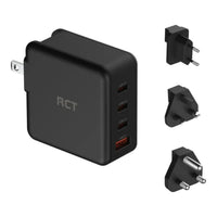 RCT 100W GaN USB-C Charging Travel Kit with EU UK SA Adapters and Cable