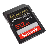 SanDisk Extreme Pro SD UHS I 512GB Card for 4K Video for DSLR and Mirrorless Cameras 200MB/s Read & 140MB/s Write, Lifetime Warranty