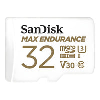 SanDisk MAX ENDURANCE microSDHC 32GB + SD Adapter - for home security cameras & dashcams, up to 15,000 Hours, Full HD / 4K videos, Extreme endurance, up to 100/40 MB/s Read/Write speeds, C10, U3, V30