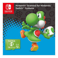 SanDisk Nintendo MicroSDXC UHS-I card for Nintendo Switch, Yoshi Edition- 64GB, Up to 100MB/s read; up to 90MB/s write