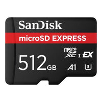 SanDisk Express microSD Card,512GB, up to 880MB/s read speed, Up to 650MB/s write speed, 220MB/s sustained write