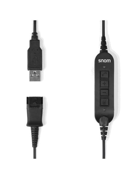 Snom USB Quick Release Adapter for A100M, A100D and PC - Integrated volume and call buttons.