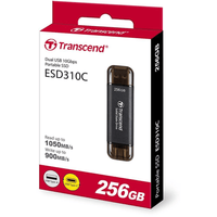 Transcend ESD310C 256GB USB 3.2 Gen 2x2 Portable SSD 1050/950MB/s (Black)