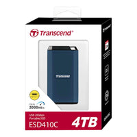 Transcend ESD410C 4TB USB-C 3.2 Gen 2x2 20Gbps Portable SSD 2000 MB/s AES-256 (Blue)