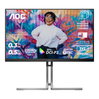 AOC 27-inch 4K 144Hz Dual Refresh Rate IPS Pro Monitor USB-C 90W KVM HDMI 2.1