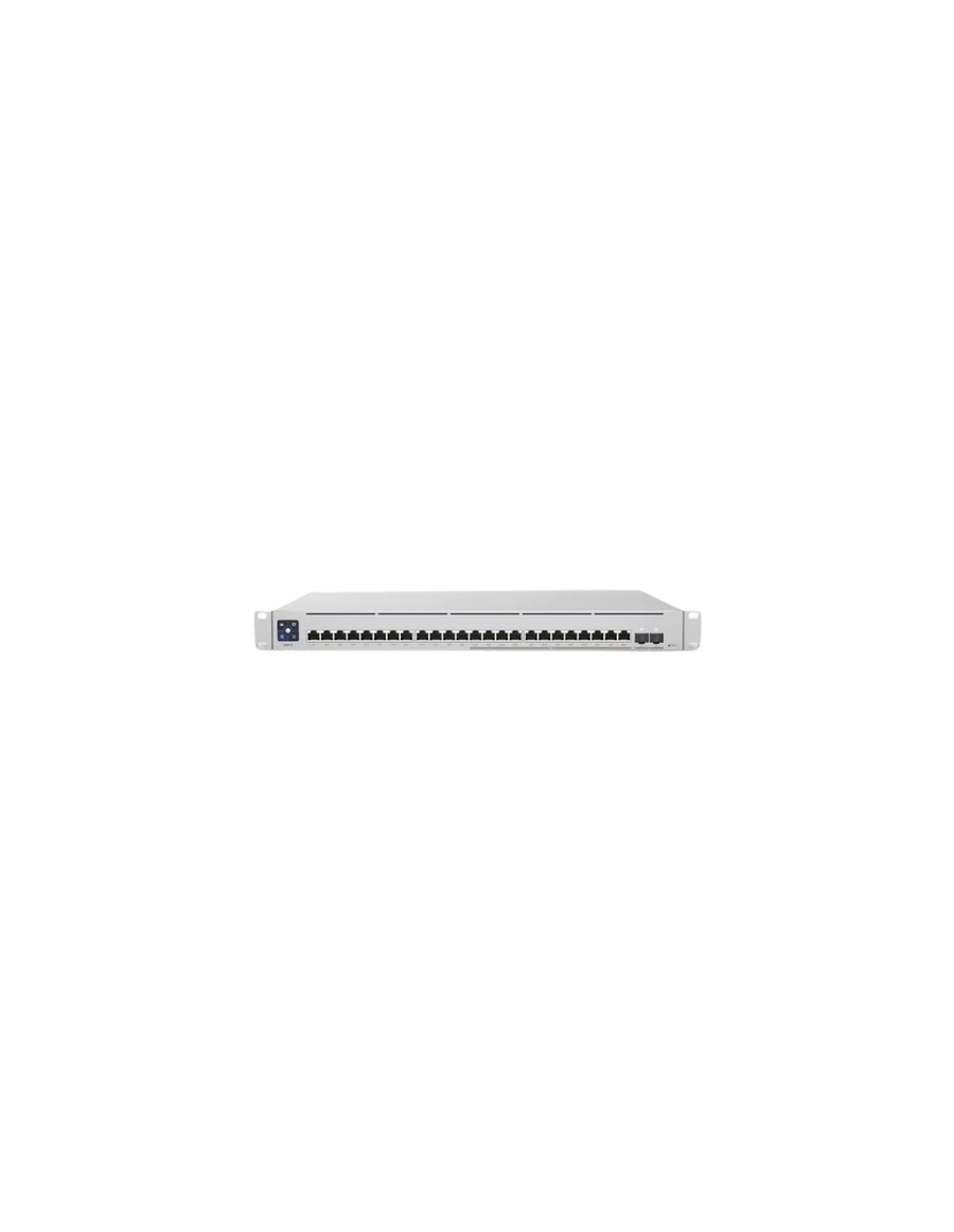 UBIQUITI Enterprise 24 PoE; (12) 2.5 GbE, (12) GbE; all PoE+ ports; (2) 10G SFP+ ports; 400W total PoE availability; DC power backup-ready; Layer 3 switching.