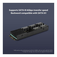 Vantec M.2 PCIe Gen3x2 to 5-Port SATA III Expansion Card B+M Key Plug and Play