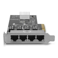 Vantec 4-Port PCIe Gigabit Ethernet Network Adapter Card Intel Chipset x4 PCIe 9K Jumbo Frame