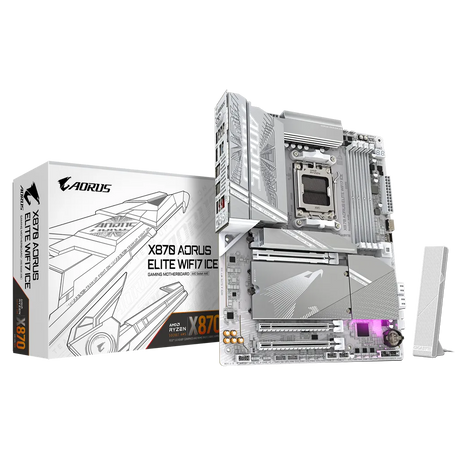 Gigabyte X870 AORUS ELITE Wi-Fi 7 ICE AMD AM5 ATX Motherboard DDR5 4x M.2